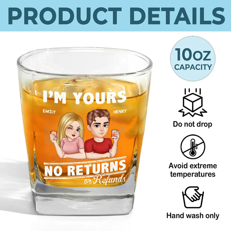 I'm Your Everything And You’re Mine - Couple Personalized Custom Square Whiskey Glass - Gift For Husband Wife, Anniversary
