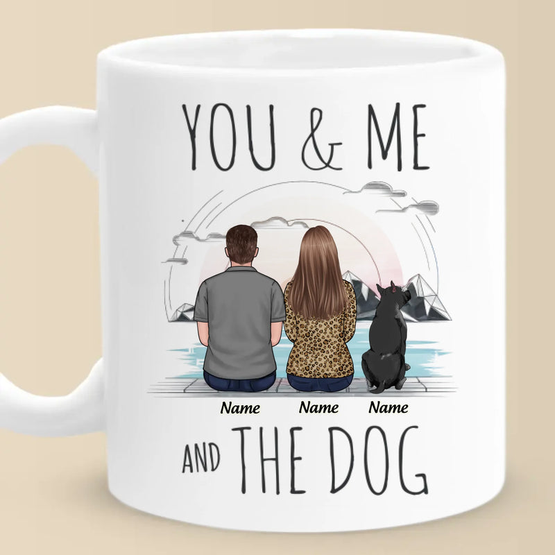 Custom Name Couple and Dog Lover Gifts - Personalized Mugs