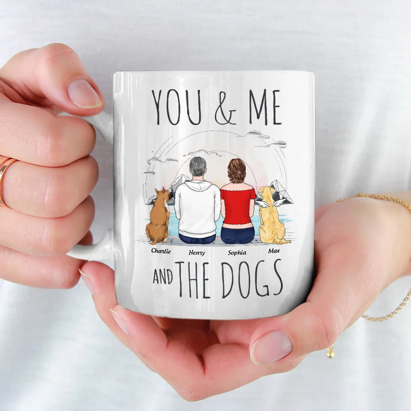 Together With Our Pups - Couple Personalized Custom Mug - Gift For Husband Wife, Anniversary, Pet Owners, Pet Lovers