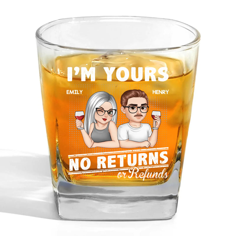 I'm Your Everything And You’re Mine - Couple Personalized Custom Square Whiskey Glass - Gift For Husband Wife, Anniversary