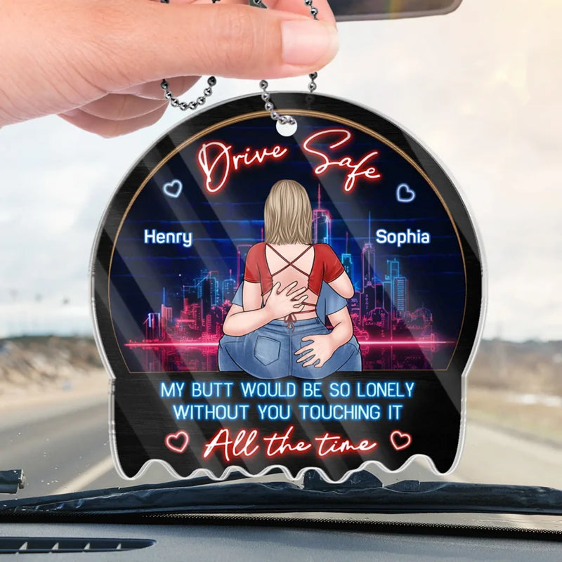 You’re The Reason My Heart Beats - Couple Personalized Custom Car Ornament - Acrylic Custom Shaped - Gift For Husband Wife, Anniversary
