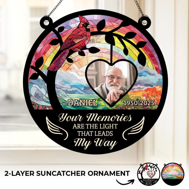 Custom Photo Memorial Cardinal Gifts - Personalized Suncatcher Ornament