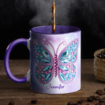 Custom Name Butterfly Gift - Personalized Accent Mugs