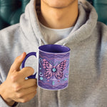 Custom Name Butterfly Design - Personalized Accent Mugs