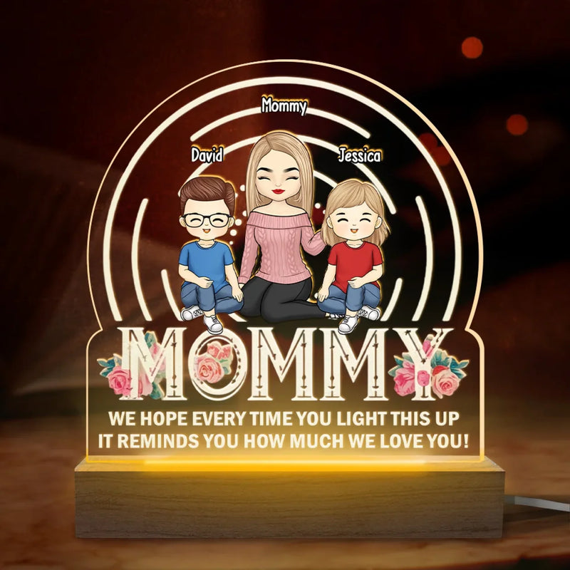 Home Is Wherever Mom Is - Family  Personalized Custom Shaped Acrylic LED Light - Mother's Day, Gift For Mom
