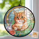 Custom Pet Photo Cat Gifts for Cat Lovers - Personalized Suncatcher Hanging Ornament
