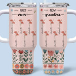 First Mom Now Grandma Gifts for Grandmothers - 40 Oz Tumbler With Handle