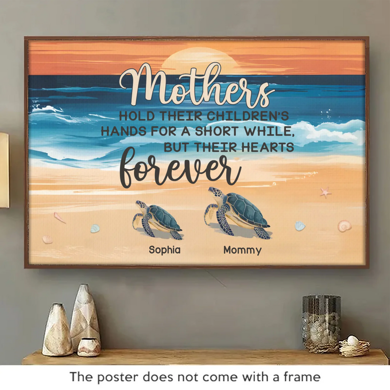 Custom Name Sea Turtle Mother Gifts - Personalized Poster