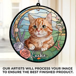 Custom Pet Photo Cat Gifts for Cat Lovers - Personalized Suncatcher Hanging Ornament