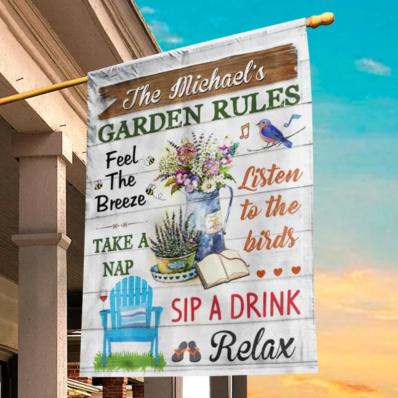 Sip A Drink Relax - Family Personalized Custom Flag - Gift For Yourself, Best Friends, Siblings, Family Members