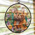 Custom Pet Photo Cat Garden Gifts - Personalized Suncatcher Hanging Ornament