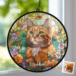 Custom Pet Photo Cat Garden Gifts - Personalized Suncatcher Hanging Ornament