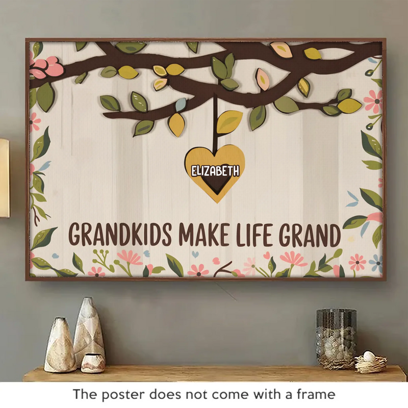 Custom Name Grandkids Family Decor - Personalized Poster