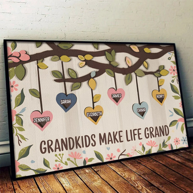 Custom Name Grandkids Family Decor - Personalized Poster