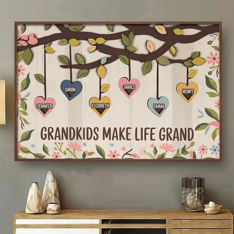 Custom Name Grandkids Family Decor - Personalized Poster