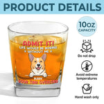 Custom Name Funny Dog Lover Gifts - Personalized Square Whiskey Glass