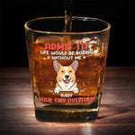 Custom Name Funny Dog Lover Gifts - Personalized Square Whiskey Glass