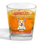 Custom Name Funny Dog Lover Gifts - Personalized Square Whiskey Glass