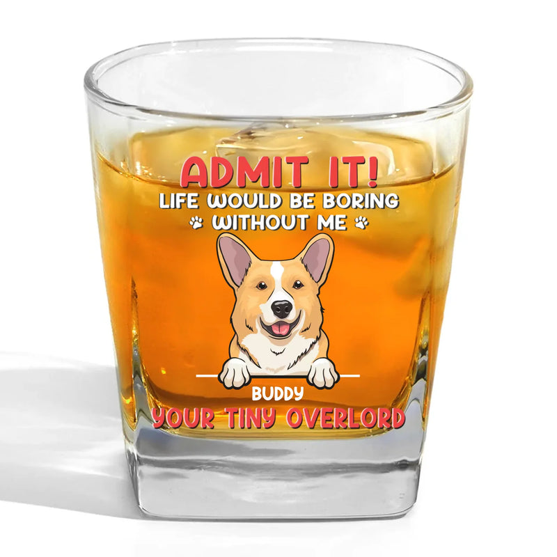 Custom Name Funny Dog Lover Gifts - Personalized Square Whiskey Glass