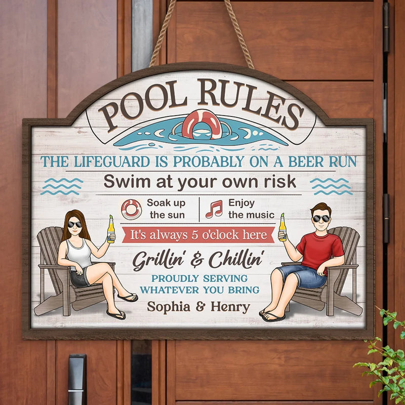 Sun, Water, And You - Couple Personalized Custom Home Decor Wood Sign - Gift For Husband Wife, Anniversary