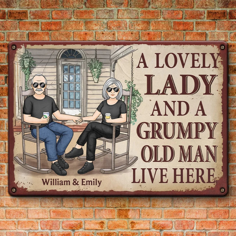 Custom Name Funny Couple Home Decor - Personalized Metal Sign