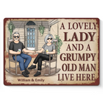 Custom Name Funny Couple Home Decor - Personalized Metal Sign