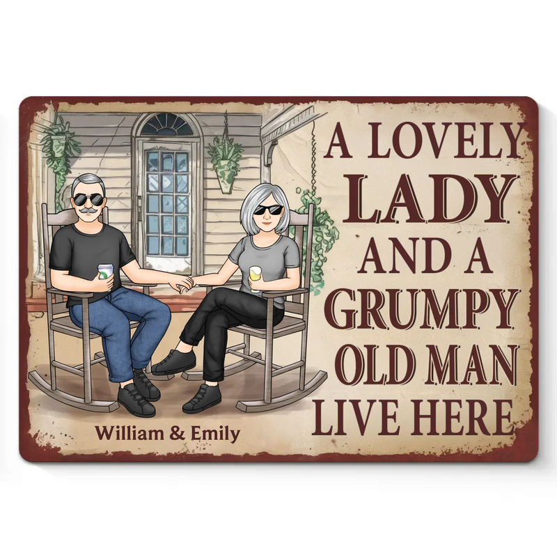 Custom Name Funny Couple Home Decor - Personalized Metal Sign