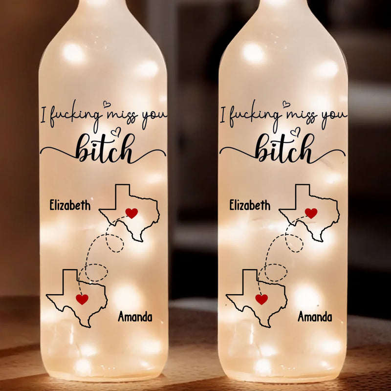 Custom Name Long Distance Gifts - Personalized Bottle Lamp