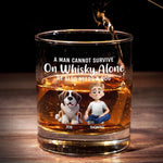 Custom Name Dog Lover Gifts for Men - Personalized Whiskey Glass