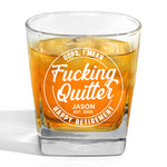 Custom Funny Retirement Gifts - Personalized Square Whiskey Glass