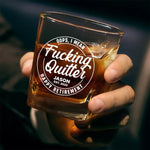 Custom Funny Retirement Gifts - Personalized Square Whiskey Glass