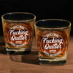 Custom Funny Retirement Gifts - Personalized Square Whiskey Glass
