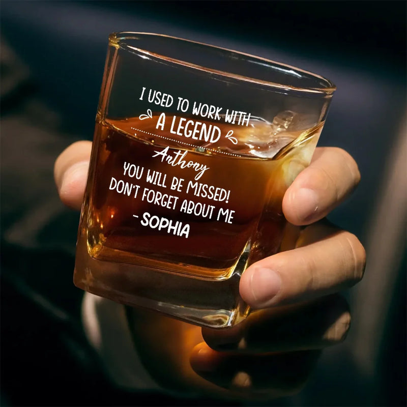 Give A Gift That Speaks Volumes - Coworker Personalized Custom Square Whiskey Glass - Appreciation, Retirement Gift For Coworkers, Work Friends, Colleagues