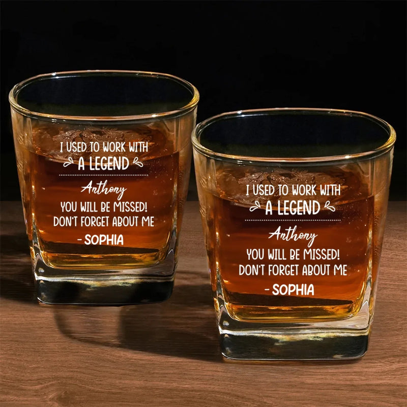 Give A Gift That Speaks Volumes - Coworker Personalized Custom Square Whiskey Glass - Appreciation, Retirement Gift For Coworkers, Work Friends, Colleagues