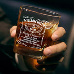 Custom Name Retirement Gifts - Personalized Square Whiskey Glass