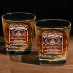 Custom Name Retirement Gifts - Personalized Square Whiskey Glass