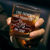Built By My Father’s Hands - Family Personalized Custom Square Whiskey Glass - Gift For Dad