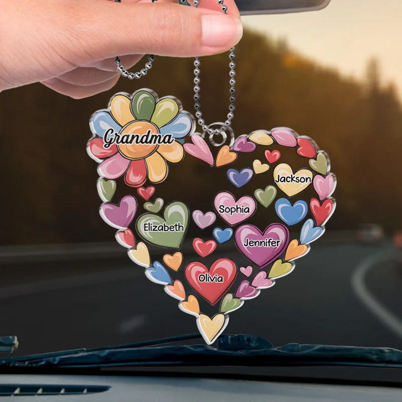 Grandparenting Is Love Without Limits - Family Personalized Custom Car Ornament - Acrylic Custom Shaped - Gift For Mom, Grandma