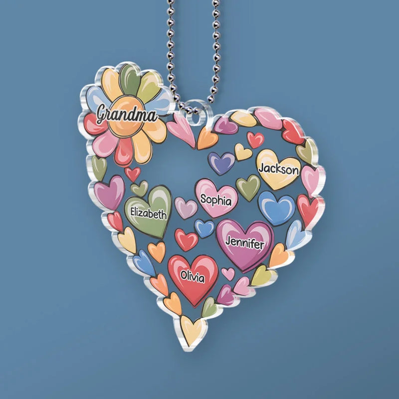 Grandparenting Is Love Without Limits - Family Personalized Custom Car Ornament - Acrylic Custom Shaped - Gift For Mom, Grandma