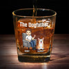 Together With Our Beloved Father - Dog & Cat Personalized Custom Square Whiskey Glass - Gift For Pet Owners, Pet Lovers