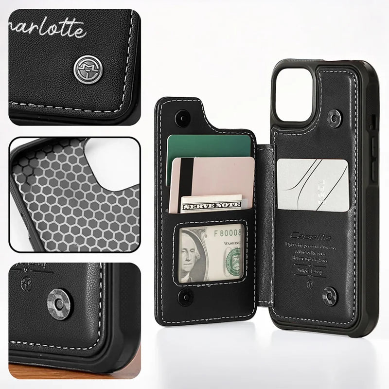 Bloom Where You Are Planted - Family Personalized Custom Leather Flip Wallet Phone Case - Gift For Yourself, Best Friends, Siblings, Family Members