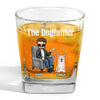 Together With Our Beloved Father - Dog & Cat Personalized Custom Square Whiskey Glass - Gift For Pet Owners, Pet Lovers