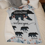 Custom Name Grandma Bear Gifts for Grandmas - Personalized Blanket