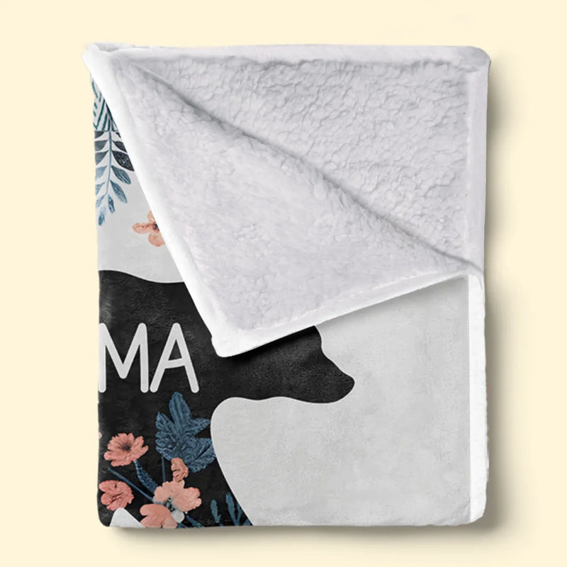 Custom Name Grandma Bear Gifts for Grandmas - Personalized Blanket