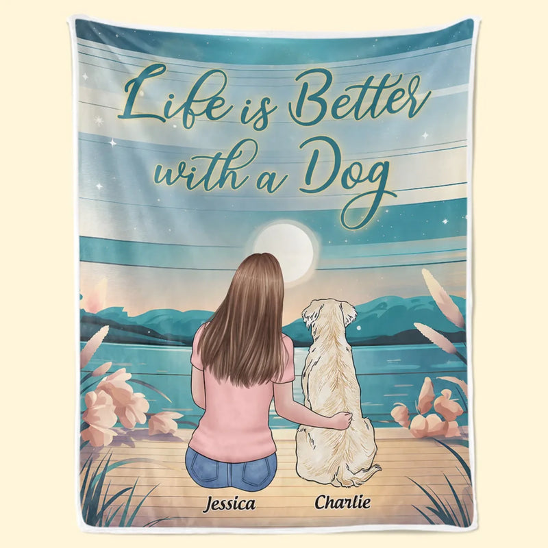The Road To My Heart Is Paved With Paw Prints - Dog Personalized Custom Blanket - Gift For Pet Owners, Pet Lovers