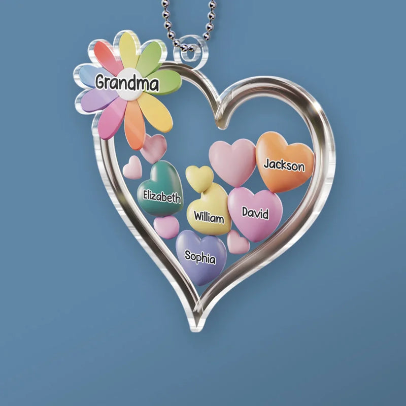 A Grandmother Is A Gift From Above - Family Personalized Custom Car Ornament - Acrylic Custom Shaped - Gift For Mom, Grandma