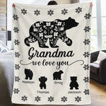 Custom Name Bear Grandma Gifts - Personalized Blanket