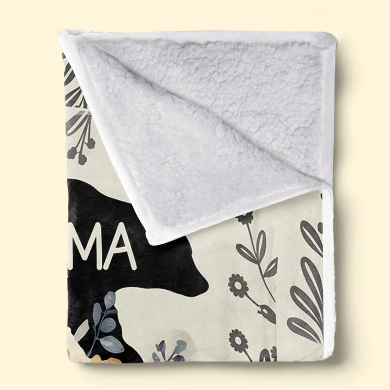 Custom Name Bear Gifts for Grandma - Personalized Blanket