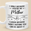 Strong Together, One Fist Bump At A Time - Family Personalized Custom Mug - Gift For Mom, Daughter, Son