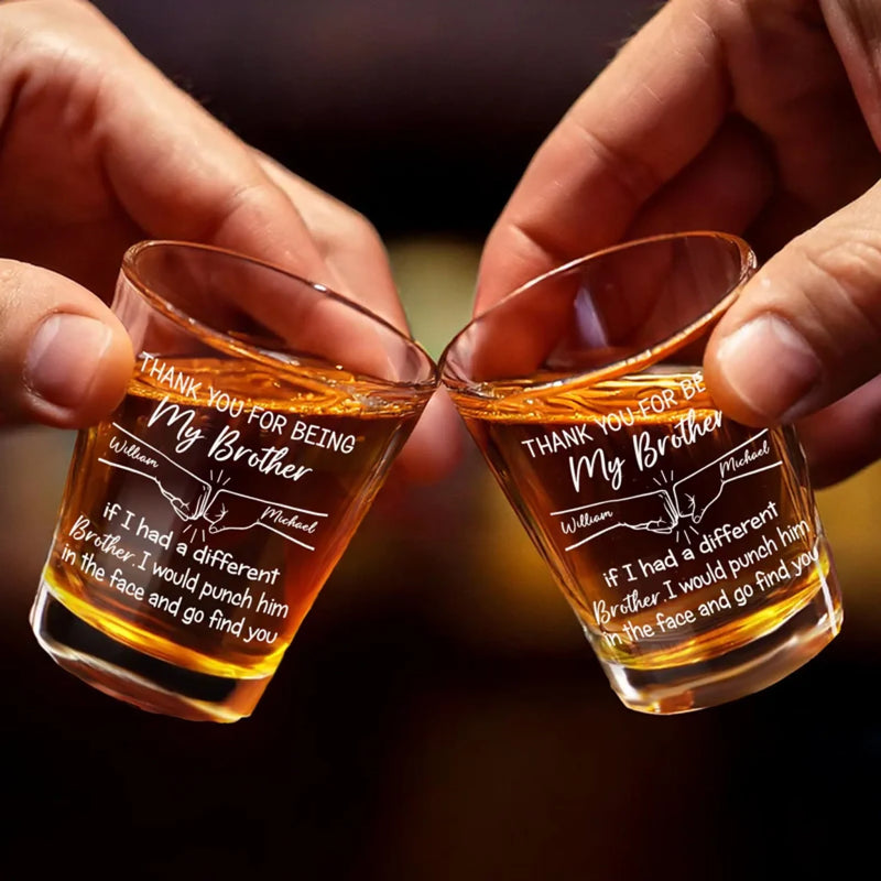 I Would Punch Him In The Face And Go Find You - Family Personalized Custom Shot Glass - Gift For Family Members